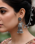 Antique Cage-Style Oxidized Jhumkas with Ghungroo Sahare