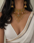 Antique Temple Gold-Tone Choker Necklace Set
