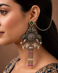 Bird Motif Pearl Bahubali Jhumkas