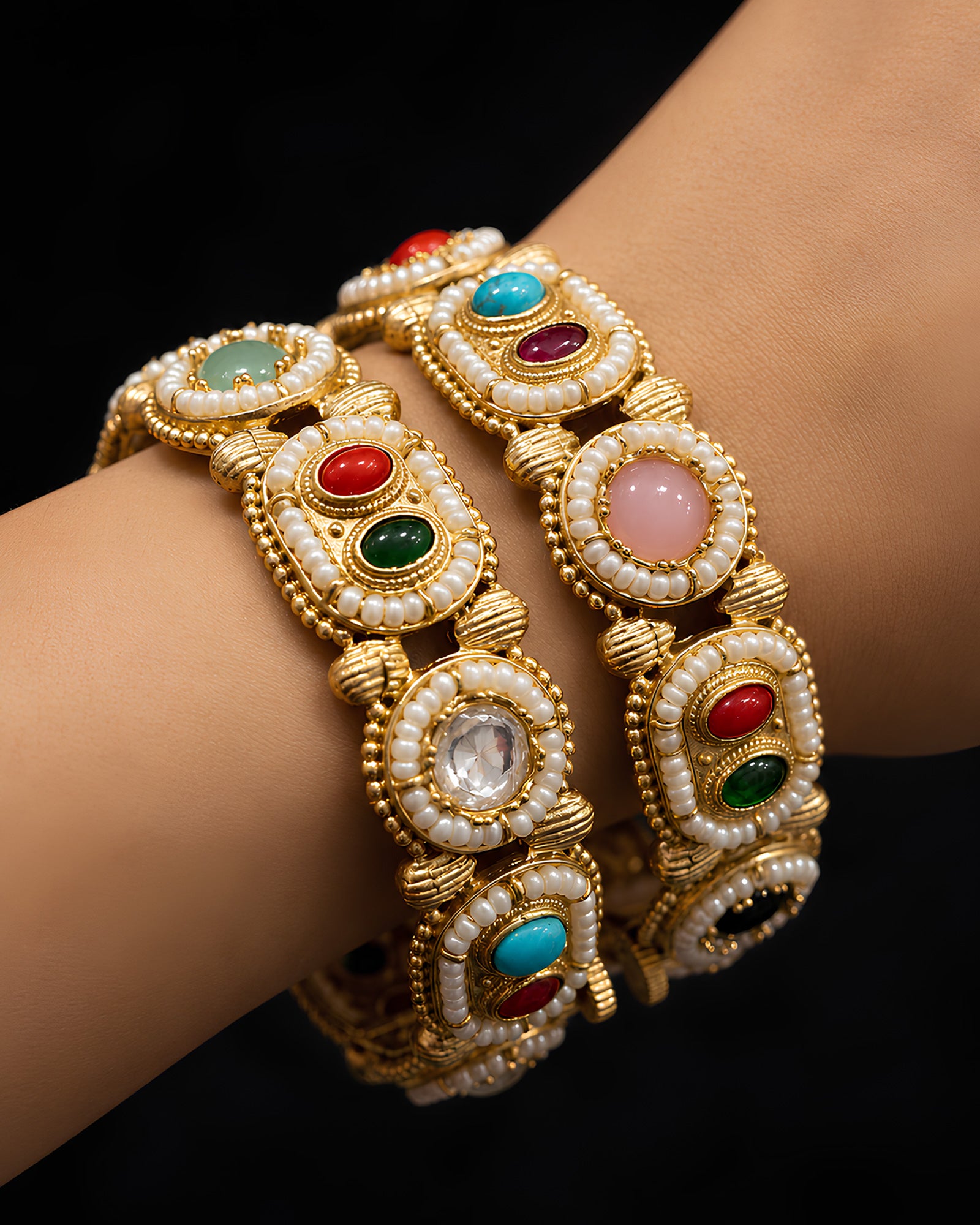 Celestial Glow Statement Bangles