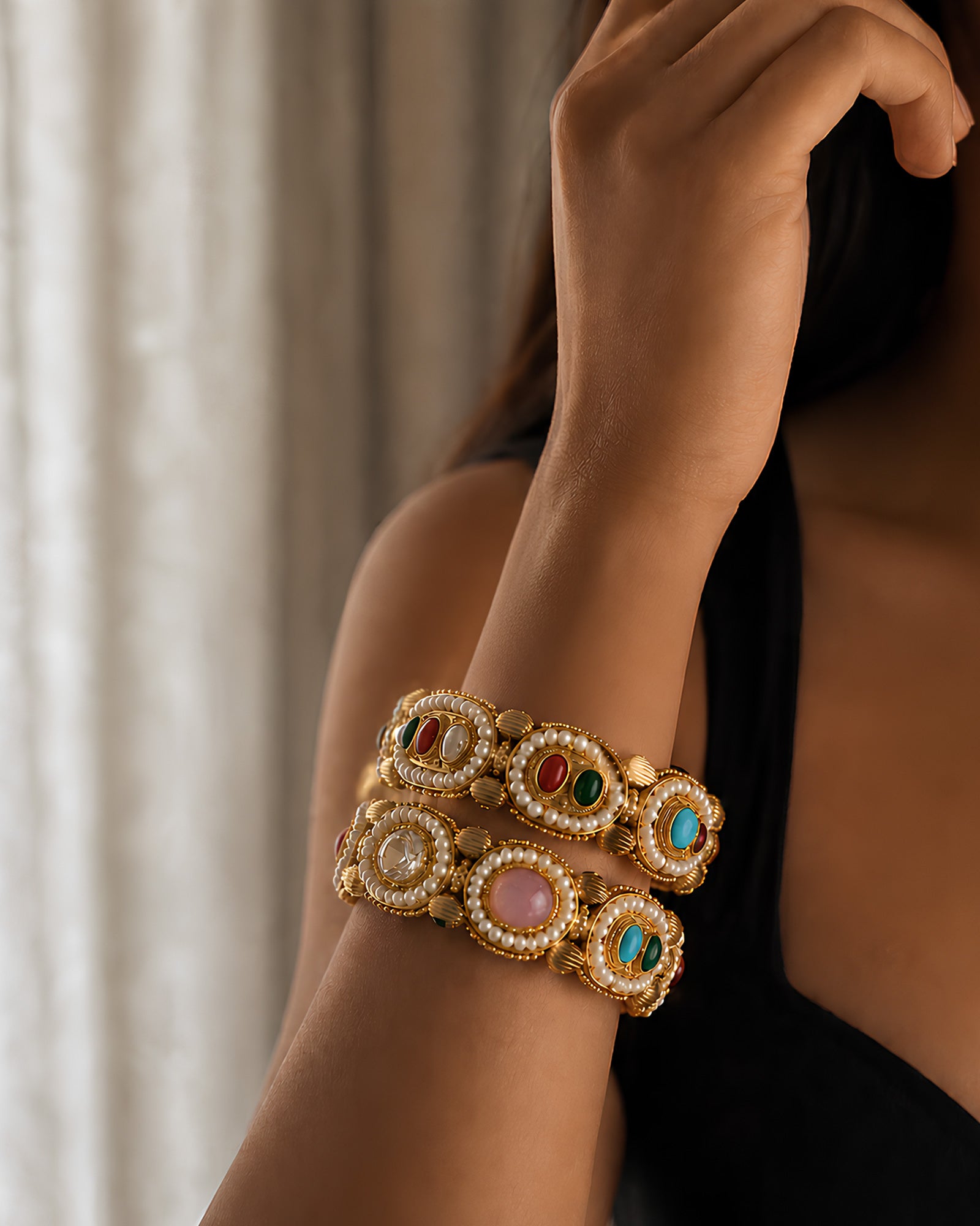 Celestial Glow Statement Bangles