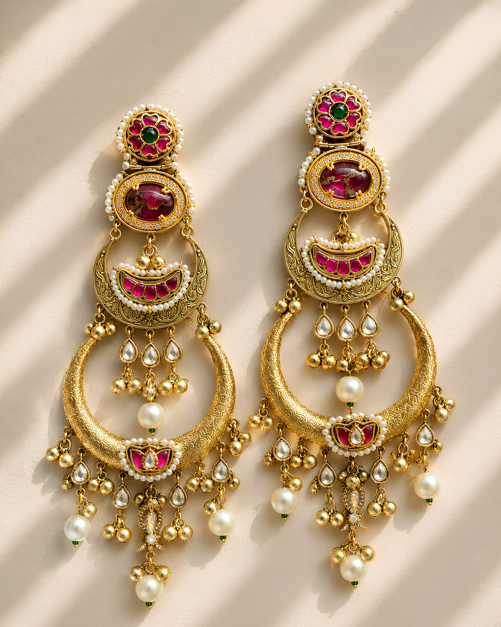 Chandrika Petal Kashmiri Earrings