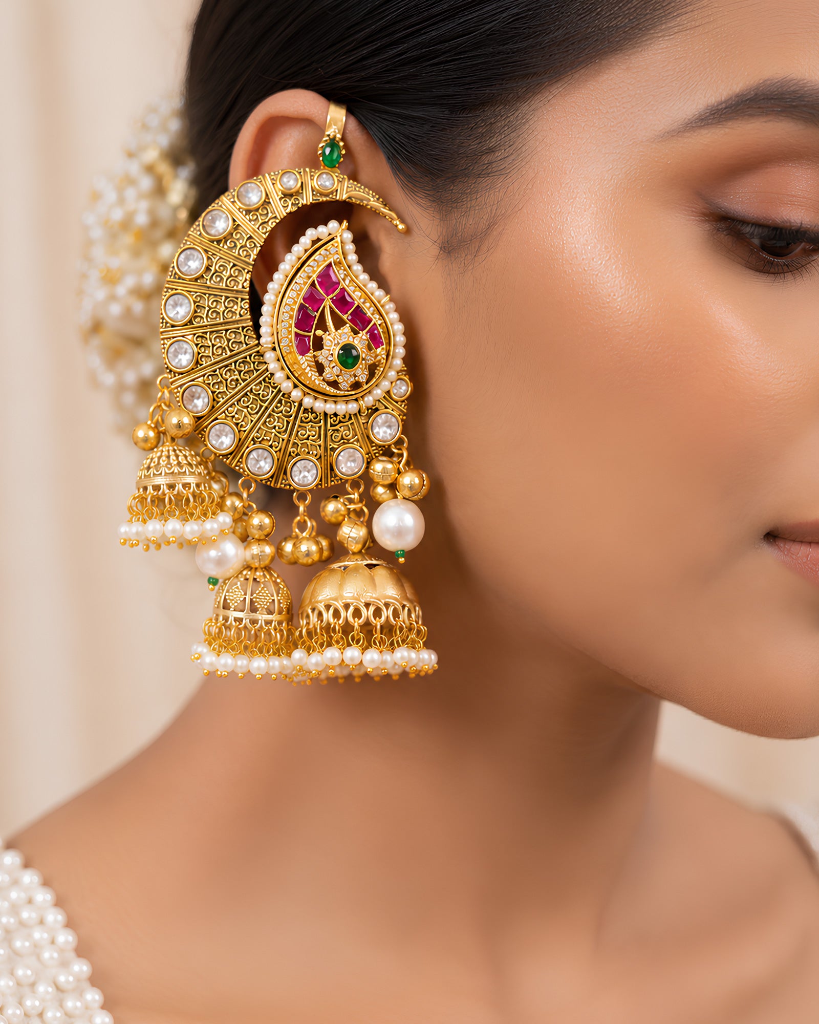 Crescent Paisley Ear Cuff Jhumka
