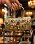 Dual-Tone Baroque Flora Rosette Minaudiere Bag