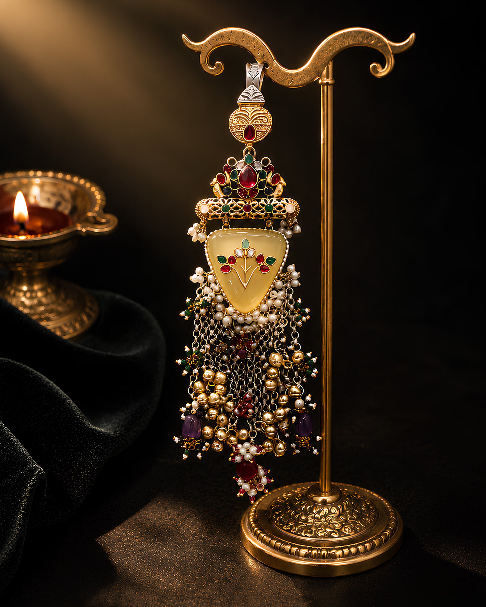 Dual-Tone Crown & Olive Medallion Chabi Chhalla