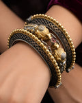Dual-Tone Elephant Motif Stacked Lattice Kada