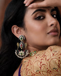 Dual-Tone Emerald & Ruby Gemstone Drop Earrings