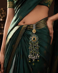 Dual-Tone Emerald Medallion & Chain Tassel Chabi Chhalla