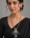 Dual-Tone Floral Kundan & Ghungroo Long Necklace
