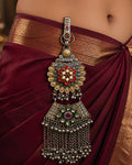 Dual-Tone Floral Medallion & Ghungroo Saree Juda