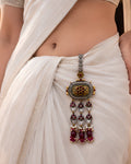 Dual-Tone Floral Shield & Ruby Leaf Chabi Chhalla