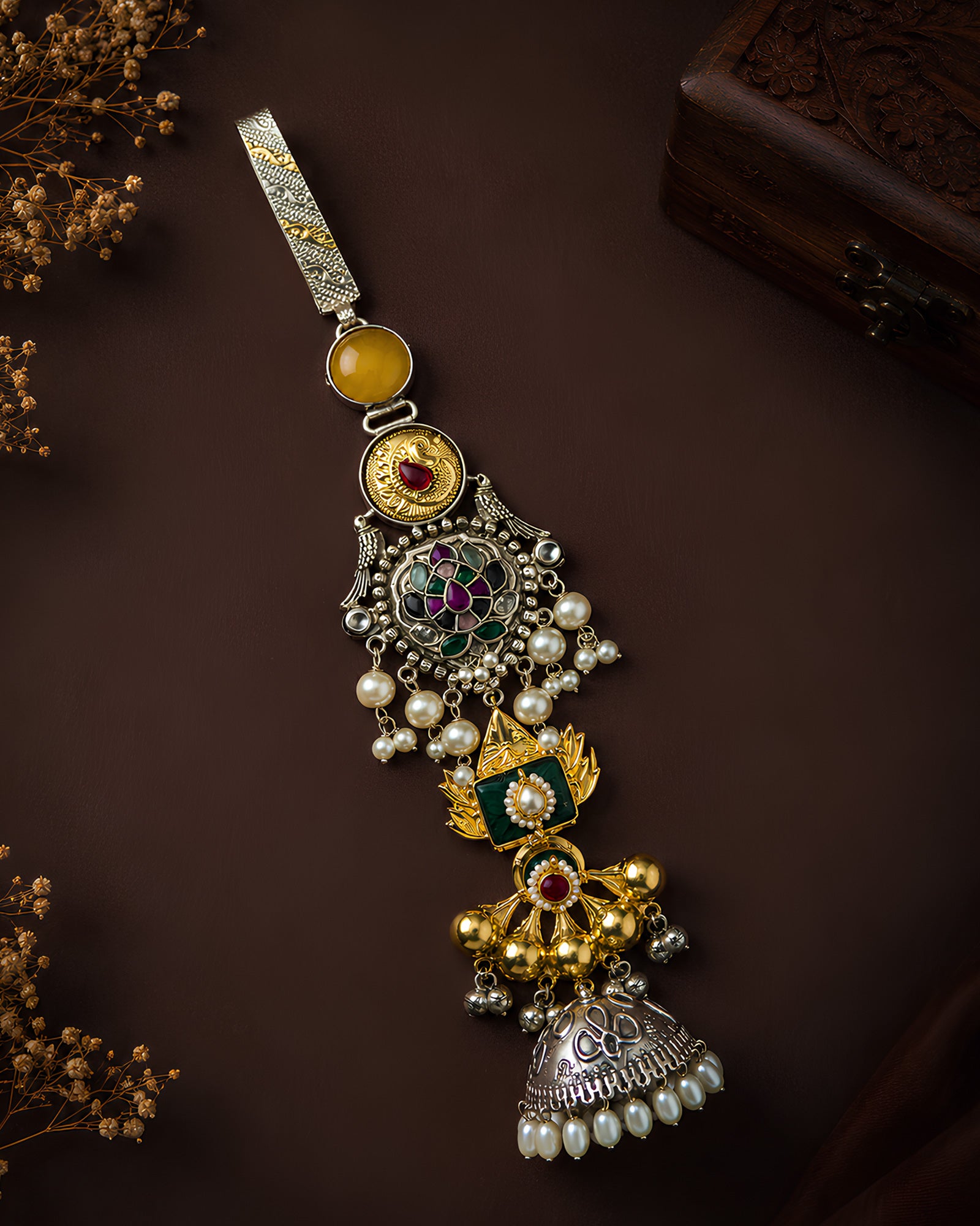 Dual-Tone Heritage Peacock & Amber Chabi Chhalla