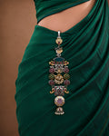 Dual-Tone Heritage Peacock & Geometric Jhumka Chabi Chhalla