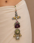 Dual-Tone Heritage Wing & Floral Jhumka Chabi Chhalla