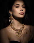 Dual-Tone Lord Ganesha Motif Pearl Drop Festive Necklace