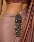 Dual-Tone Mesh Shield & Crescent Jhumka Chabi Chhalla