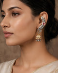 Dual-Tone Ornate Vine Ear Cuff Jhumkas