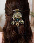 Dual-Tone Polki & Gemstone Hair Fork