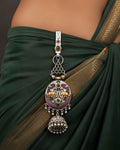 Dual-Tone Royal Elephant Medallion & Jhumka Saree Juda