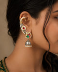 Dual-Tone Sleek Paisley Ear Cuff Jhumkas