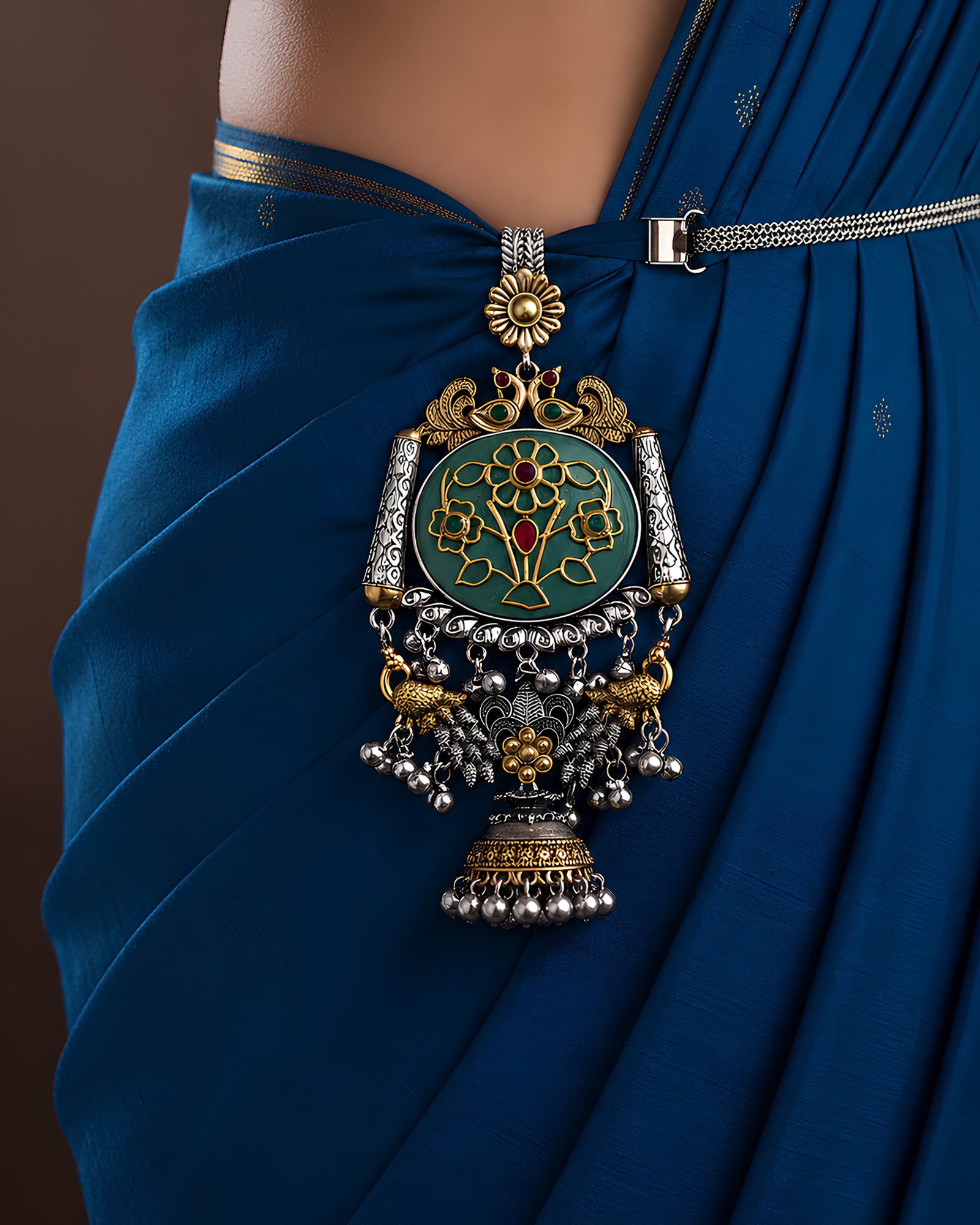 Dual-Tone Tree of Life & Peacock Chabi Chhalla