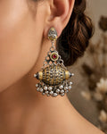 Dual-Tone Tribal Barrel Jhumka Earrings