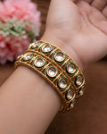 Elegant Enamel & Kundan Bangle Set