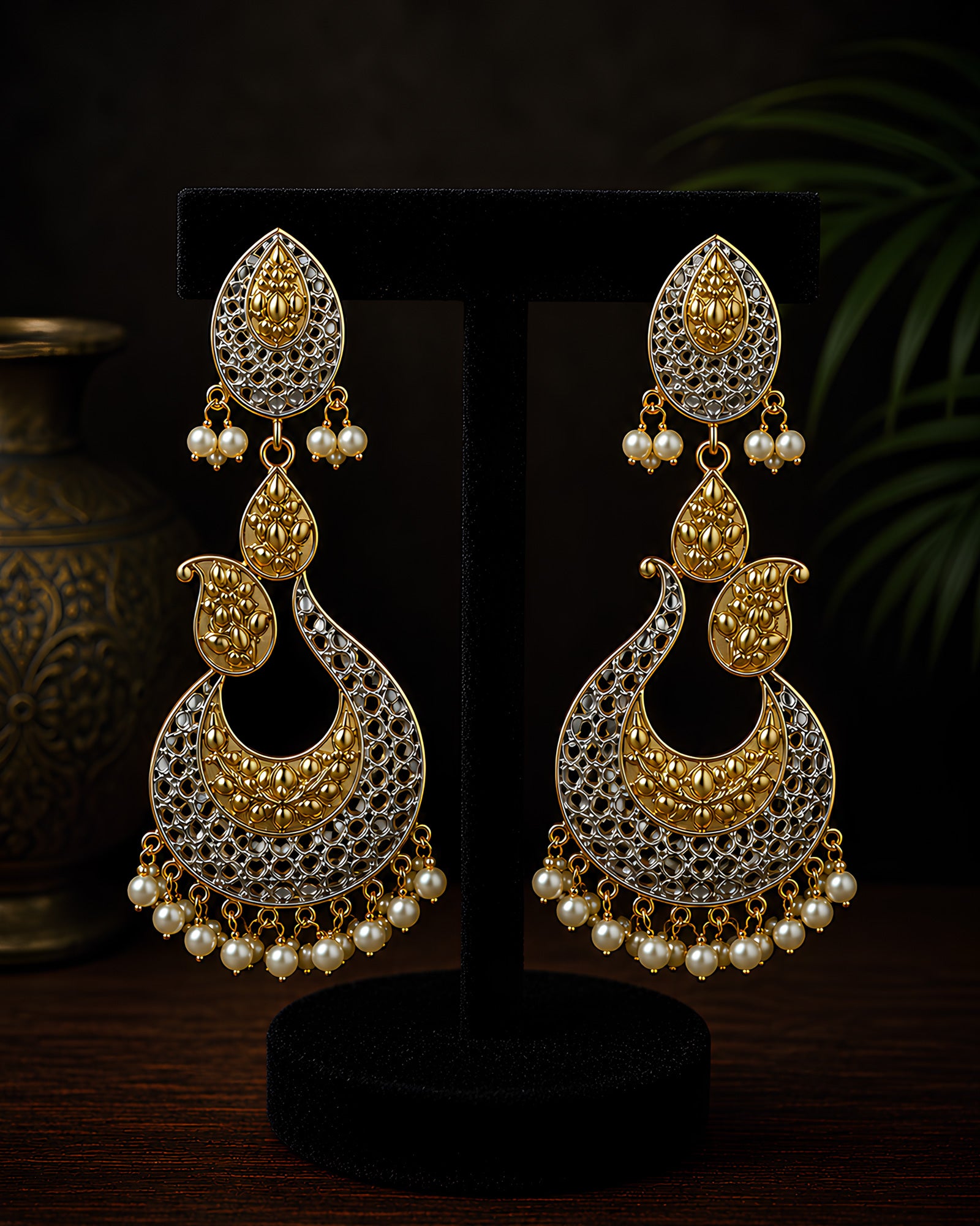 Filigree & Gold-Tone Paisley Drop Earrings