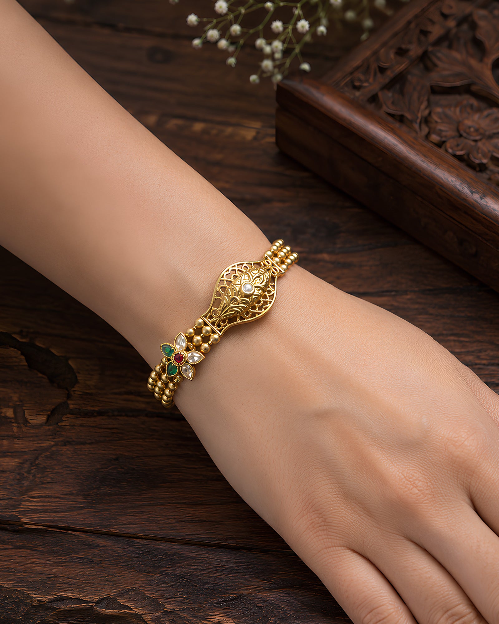 Filigree Floral Statement Bracelet