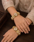 Floral Enamel & Kundan Statement Bangles