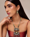 Floral Enamel Oxidized Long Necklace