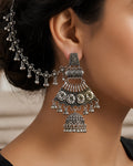 Floral Fan Bahubali Jhumka Earrings