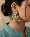 Floral Filigree Multi-Jhumka Statement Earrings