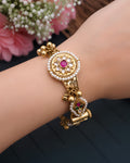 Floral Kundan & Pearl Hinged Kada