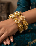 Floral Pearl & Bead Cluster Bangles
