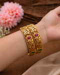 Floral Vine Gold-Tone Artisan Bangles