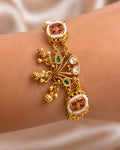 Gemstone & Pearl-Embellished Gold-Plated Bracelet