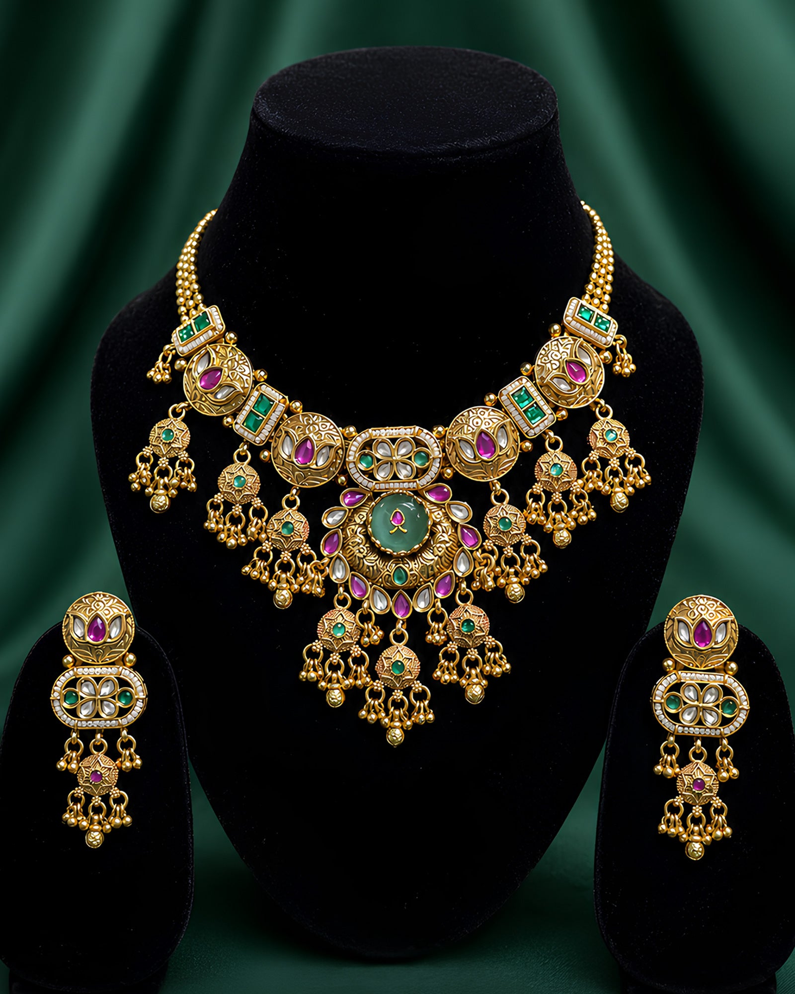 Gold Jharokha Heritage Necklace