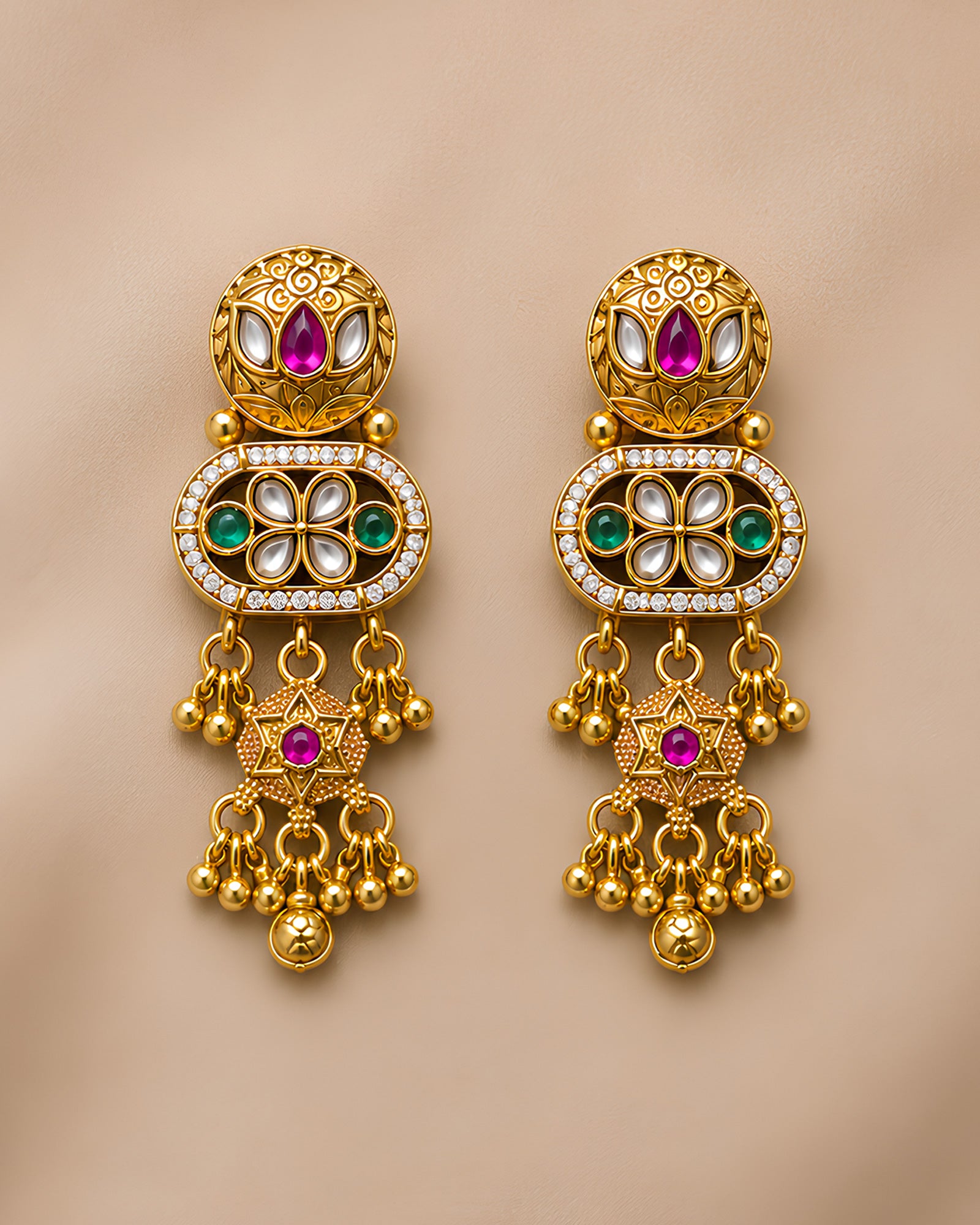 Gold Jharokha Heritage Necklace