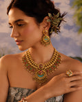 Heritage Floral Enamel Gold-Toned Necklace Set