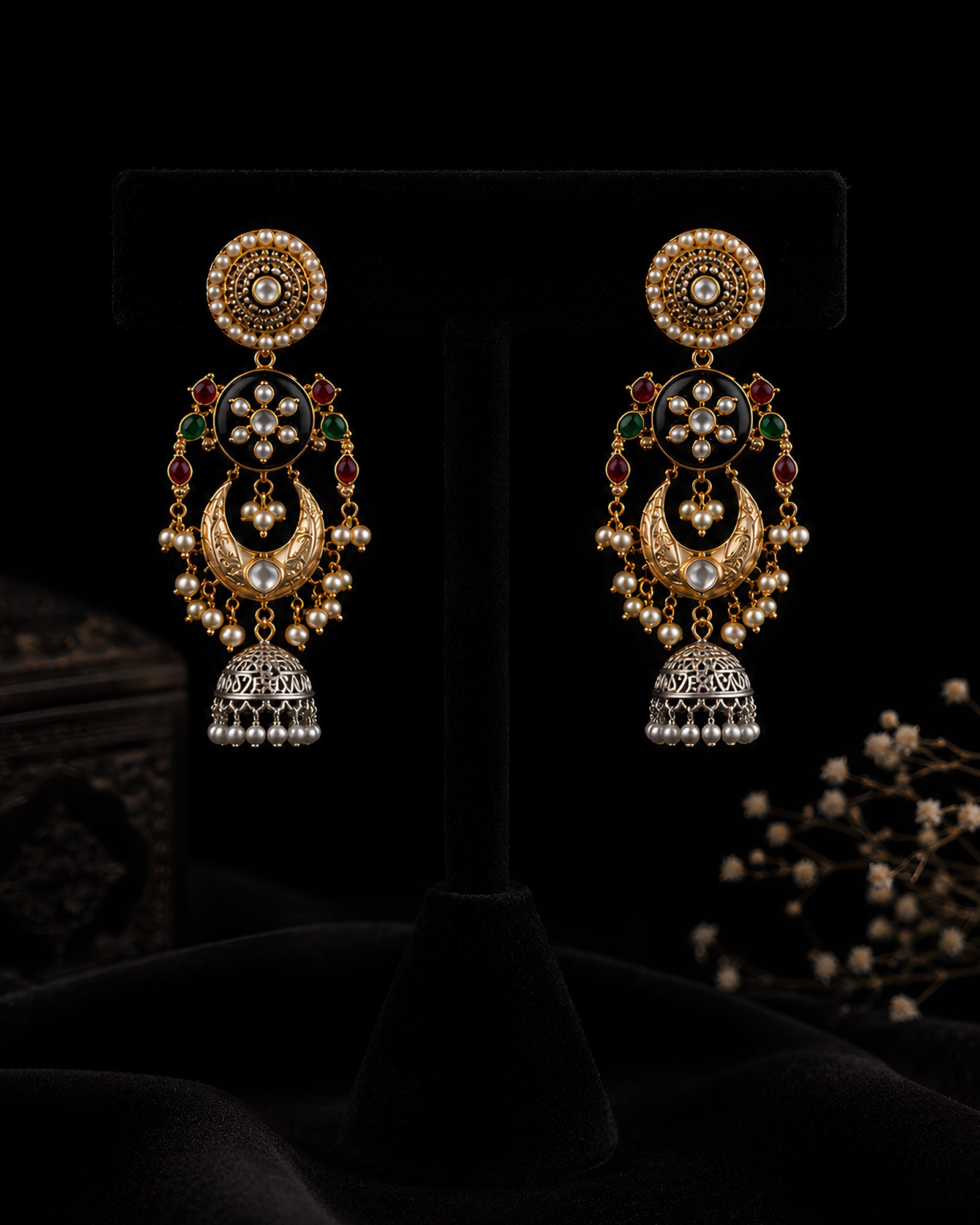 Heritage Gold-Tone Ornate Statement Necklace Set