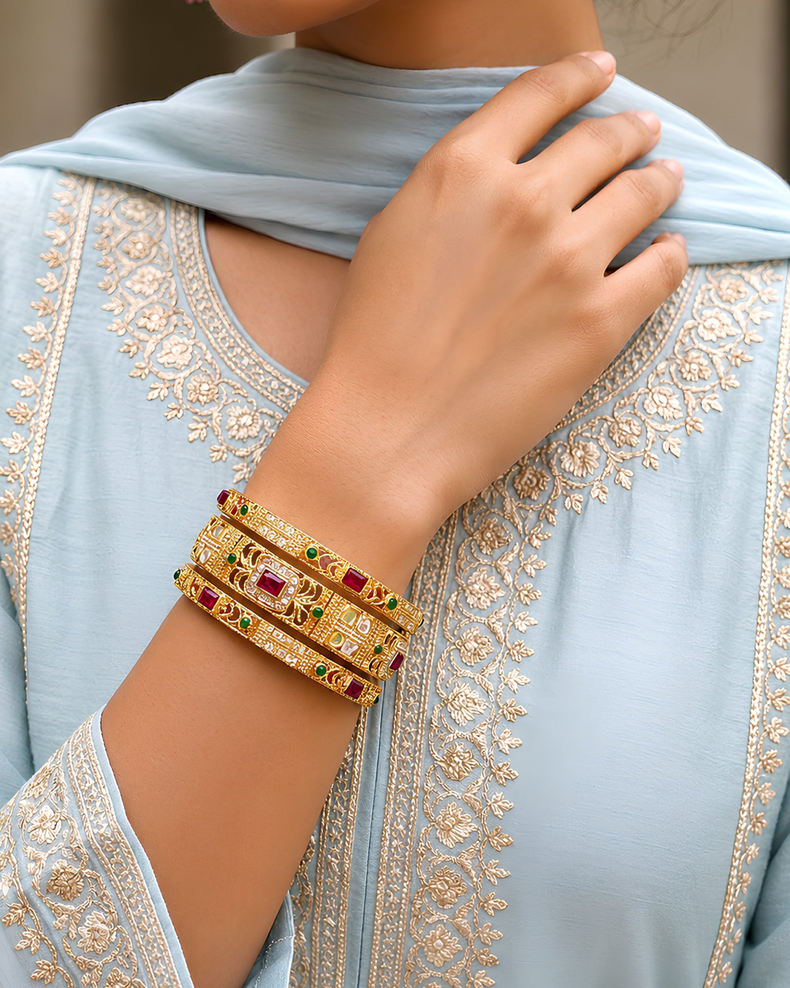 Jewel Cascade Heritage Bangles
