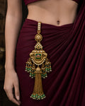 Meenakari Emerald Bead-Tassel Gold-Plated Judapin