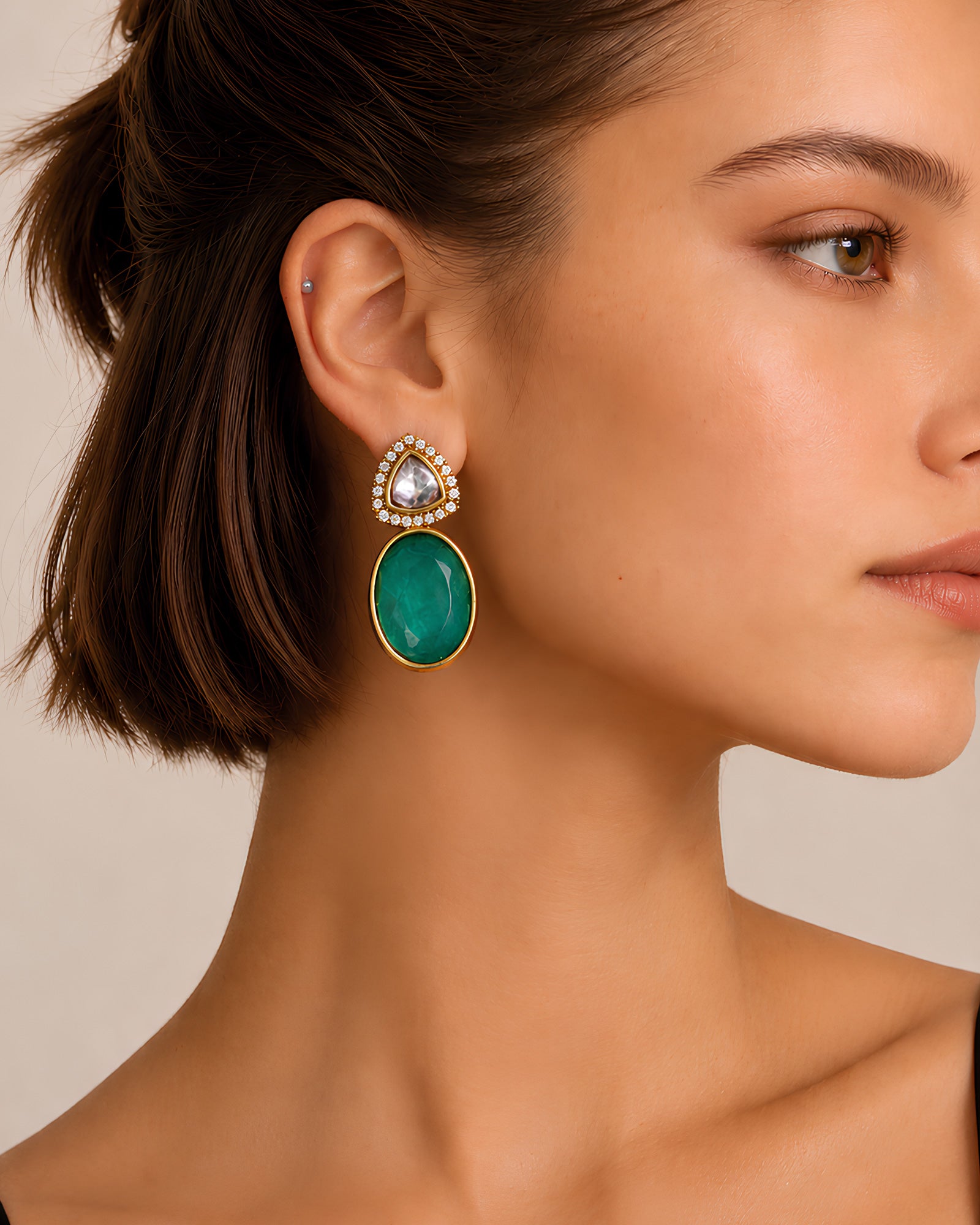 Minimalist Gemstone Drop Earrings