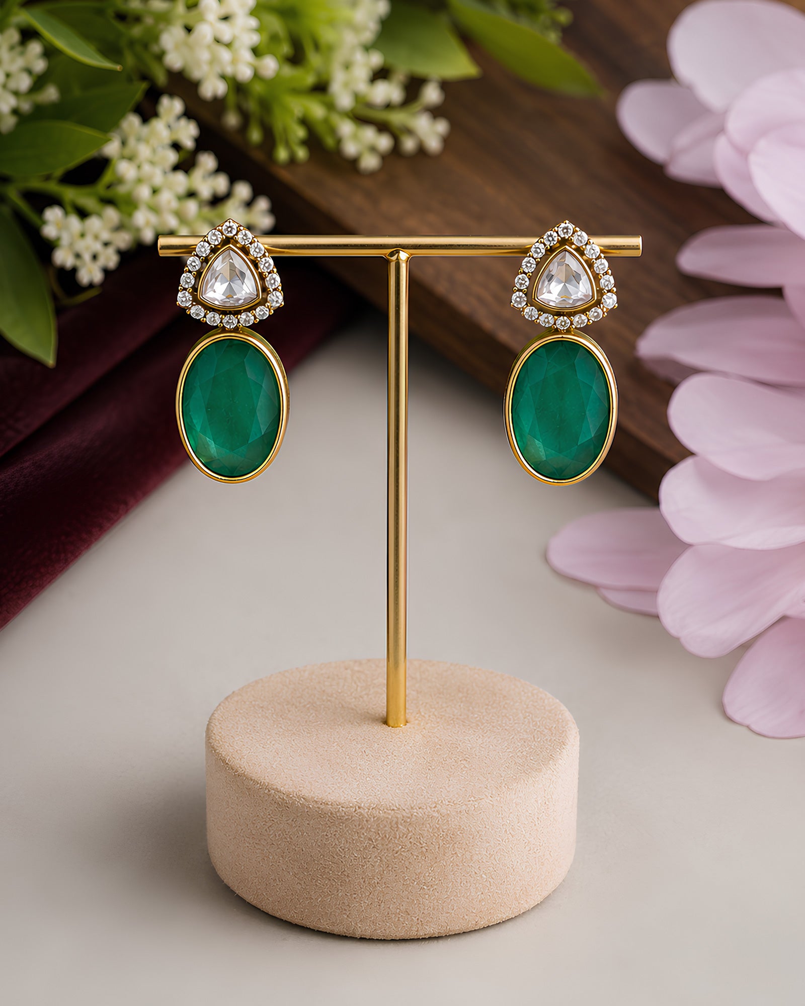 Minimalist Gemstone Drop Earrings