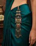 Multi-Color Meenakari Floral Panel & Cascading Ghungroo Juda Pin