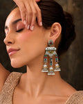 Multi-Jhumka Enamel Statement Earrings