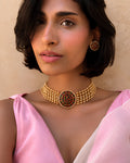Multi-Strand Pearl & Enamel Choker Set