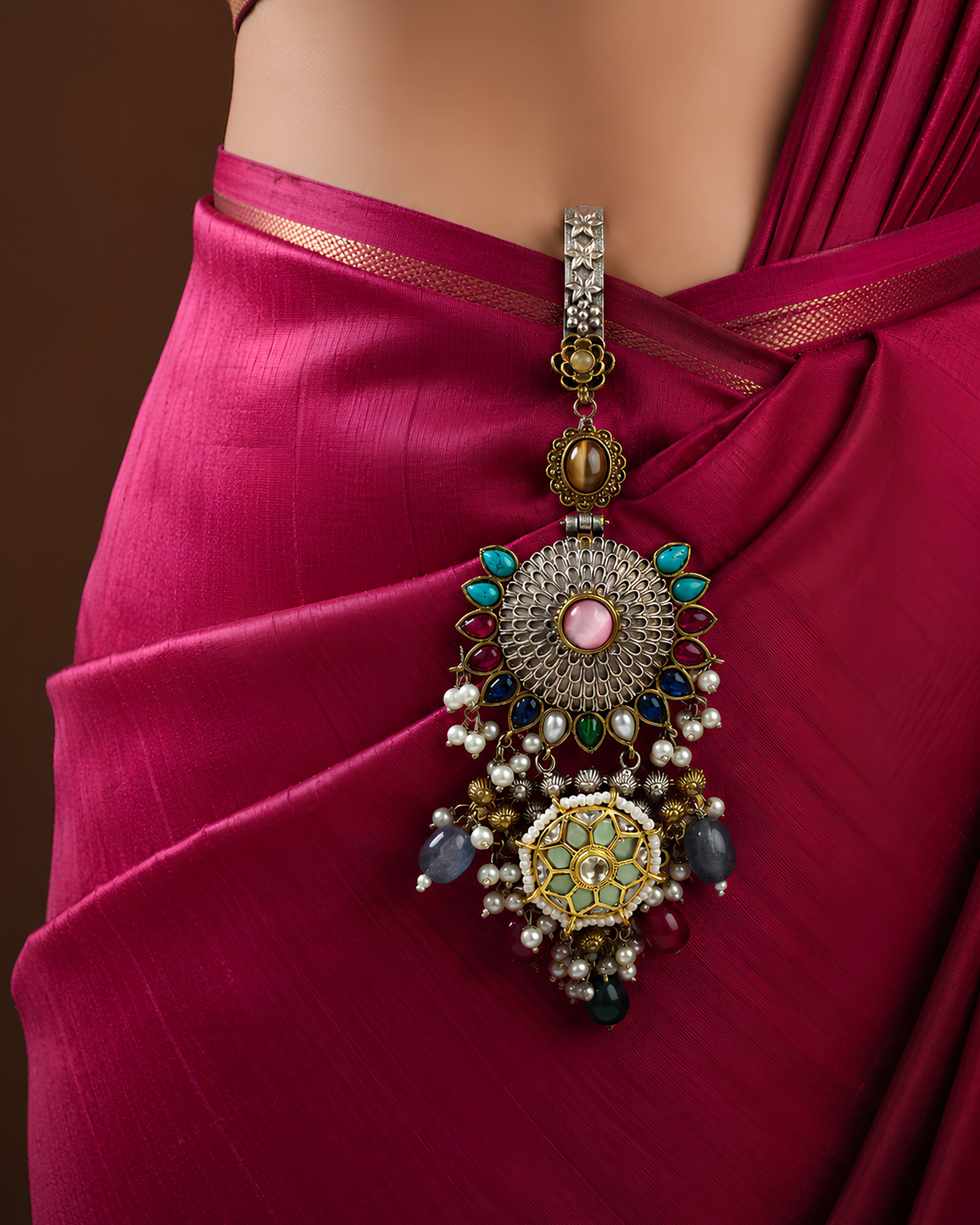Multi-Tone Starburst Medallion Multi-Tier Chabi Chhalla