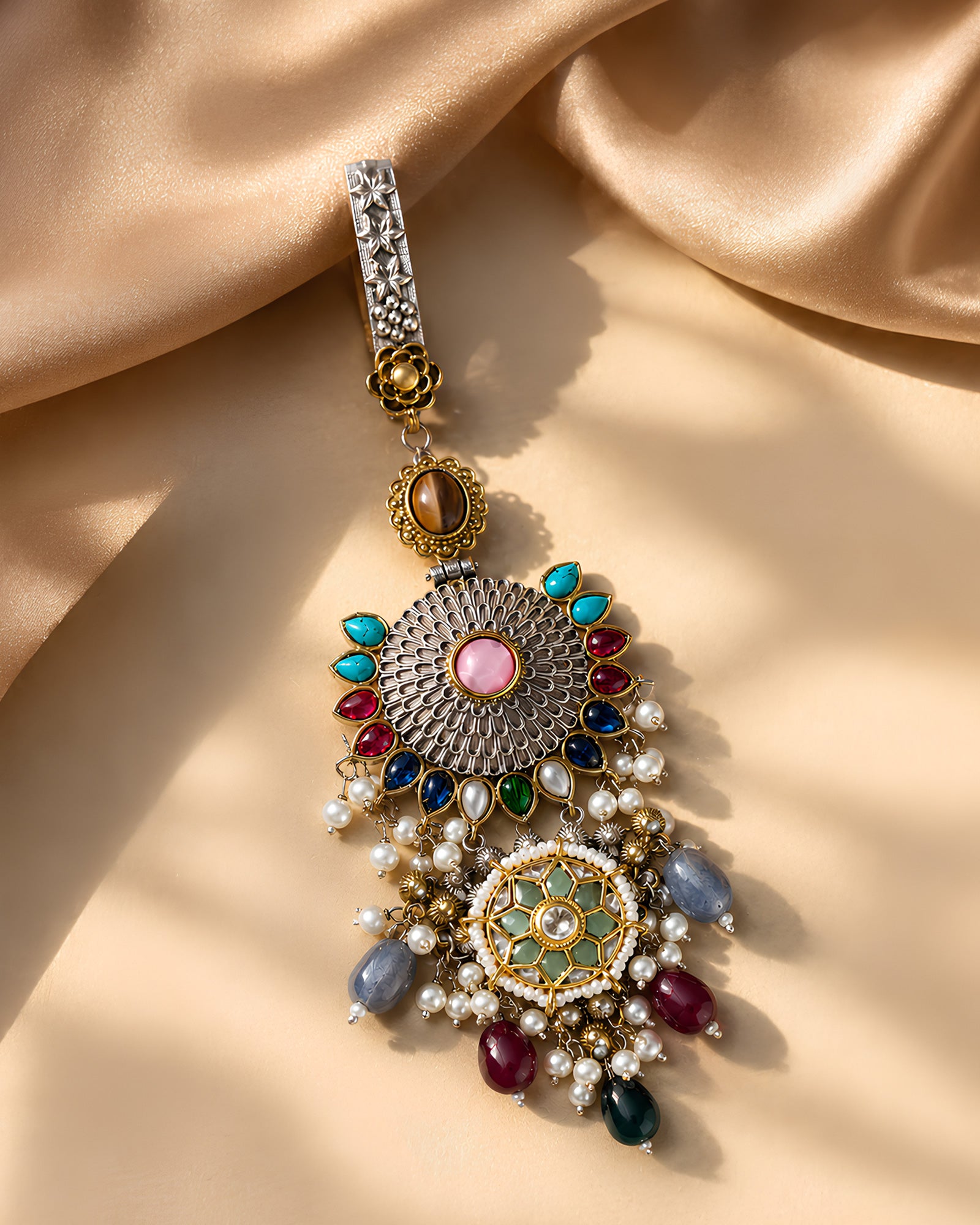 Multi-Tone Starburst Medallion Multi-Tier Chabi Chhalla